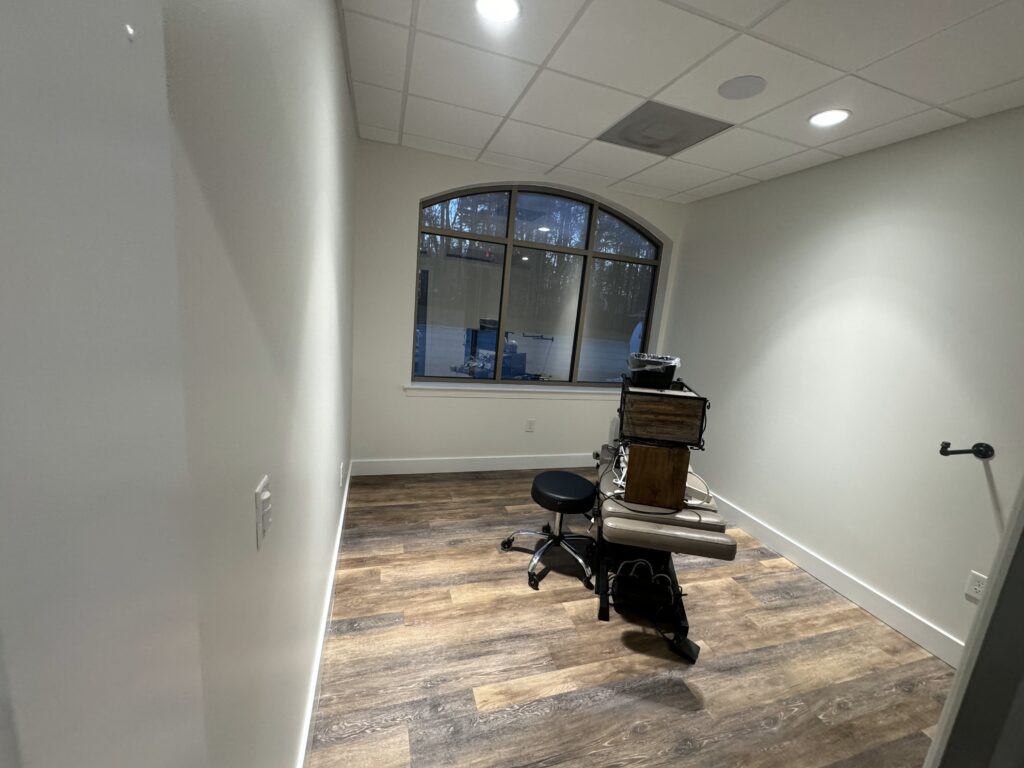 freshly painted office with large window