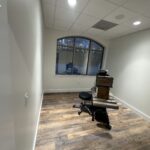 freshly painted office with large window
