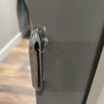 damaged paint on door