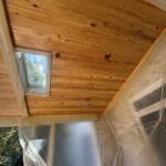 Ceiling and beams before paint and stain