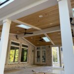 White painted beams, trim, and columns came out great!