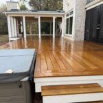 completed stained deck and painted porch